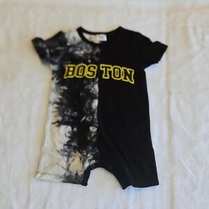 PatPat Tie-Dye Cotton Romper Short Sleeve‎ 6-9M Black White Sports